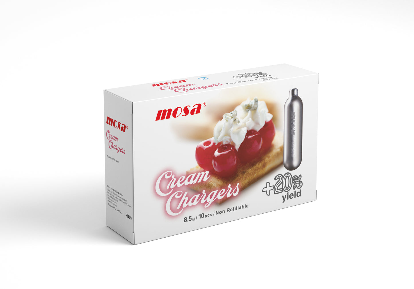 Chargeur de crème professionnel 8,5 g, lot de 60