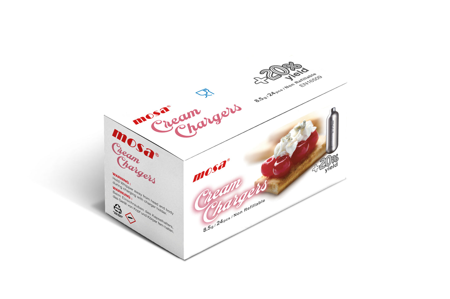 Professional Mosa 8.5g Cream Whipper Charger Bulb 24 pack