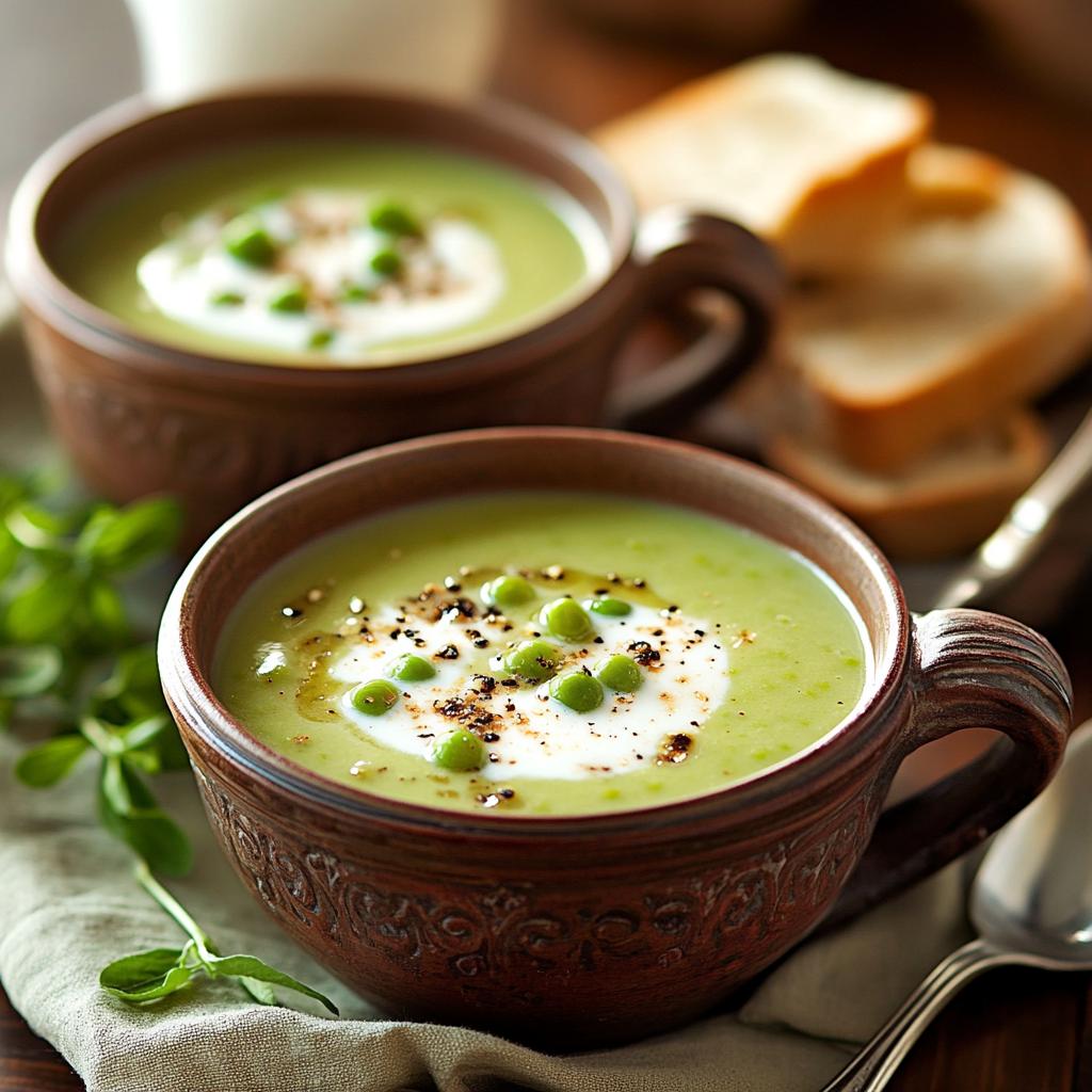 Foamy Pea Soup Recipe, 29 calories per serving